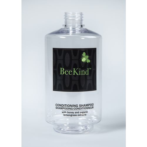 BeeKind Conditioning Shampoo Clear Tamper-Proof Bottle, Empty, No Pump, 10oz/300ml